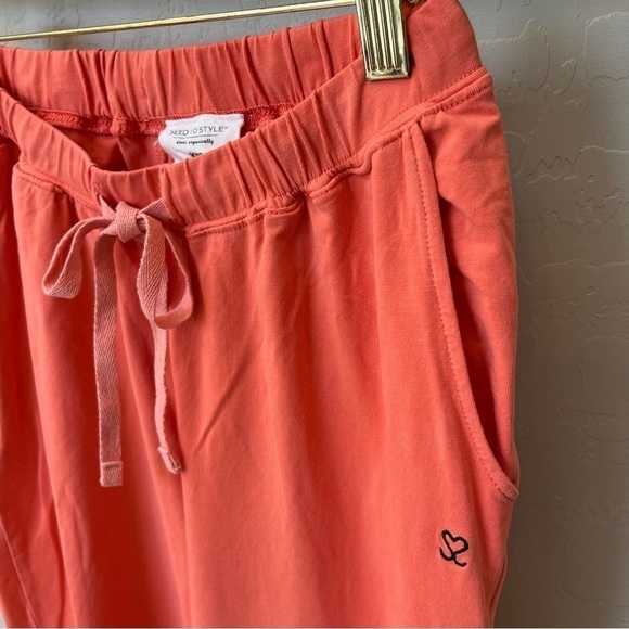 Seed to Style Organic cotton ombre lounge pants, straight leg, orange, size XXS - Picture 8 of 13